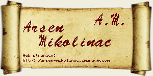 Arsen Mikolinac vizit kartica
